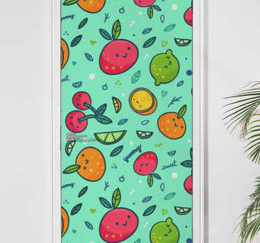 Funny fruit faces door sticker - TenStickers