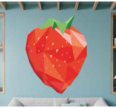 Autocolante sala de estar Polígono vermelho morango - TenStickers