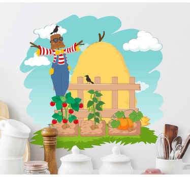 Vegetables in a blue sky kitchen wall sticker - TenStickers