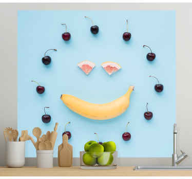Morsomt ansikt kjøkken vegg vinyl klistremerke - Tenstickers