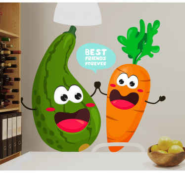 Funny carrot and zucchini sticker - TenStickers