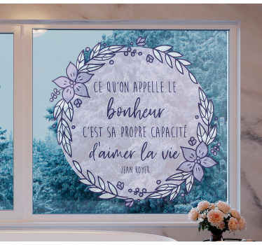 Sticker fenêtre texte sur fond violet - TenStickers