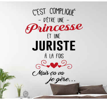 Sticker Chambre Texte noir et rouge sur fond blanc - TenStickers