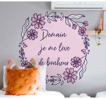 Sticker Chambre Conception de fond rose et blanc - TenStickers