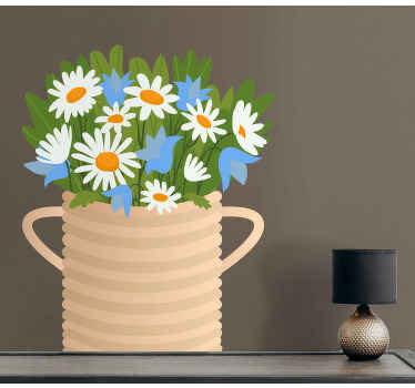 Naklejka na ścianę kwiaty Biały i niebieski - TenStickers