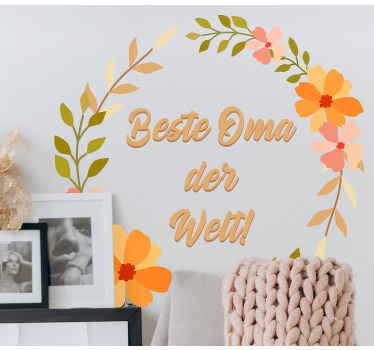 Wandtattoo Blume Beste oma der Welt blume - TenStickers
