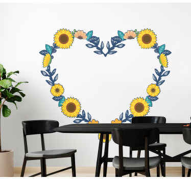 Muurstickers bloemen Hart zon bloem - TenStickers