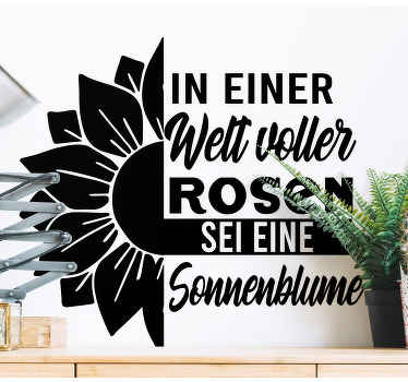 In a world sun flower wall sticker - TenStickers