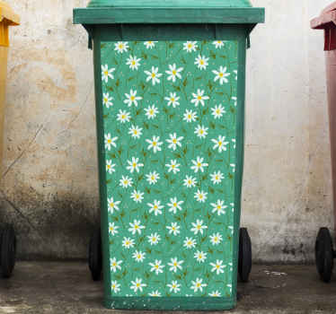 Samolepka na odpadkový koš s květinami - TenStickers