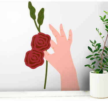 Hand holding cloves flower wall sticker - TenStickers