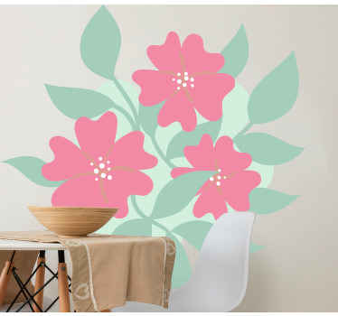 Blush blossom composition wall sticker - TenStickers