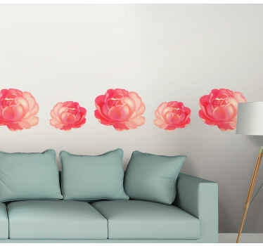 Adesivo flor borda de rosas florescendo - TenStickers