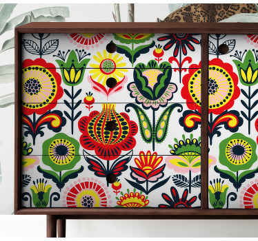 Naklejka na meble Wielobarwna kompozycja kwiatów - TenStickers