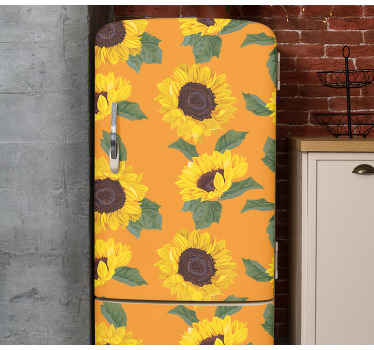 Vinilo para nevera Girasol naranja - TenVinilo