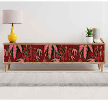 Red maranta warm colours furniture decal - TenStickers