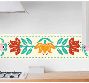 Autocolante azulejo Grande composição de flores polidas - TenStickers