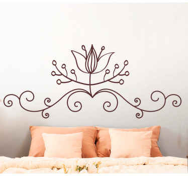 Linija nalepk za steno luštnih poljskih rož - TenStickers