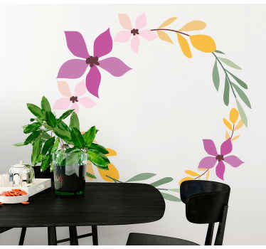 Adesivo decorativo flores Círculo de flores polidas - TenStickers