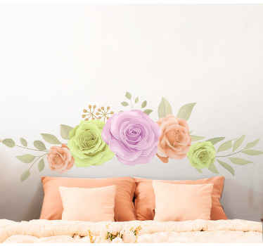 Multicolor carnations flower wall sticker - TenStickers