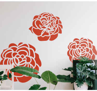 Vinilo flores Tres claveles monocolor - TenVinilo