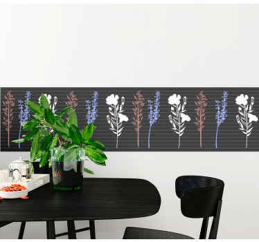 Zelišča divje rože vintage slog nalepka - TenStickers