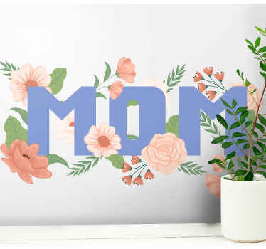 floral mother's day illustration flower sticker - TenStickers