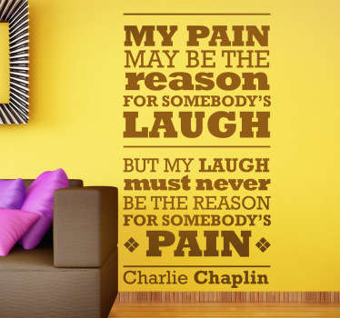 Laugh and Pain Quote Sticker - TenStickers