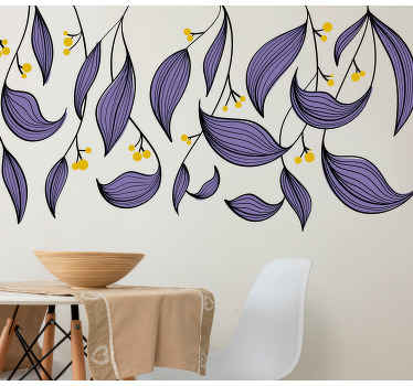 Vinilo flores Flor colgante morada - TenVinilo