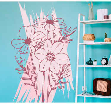 Autocolantes para portas Flores desenhadas com tinta - TenStickers