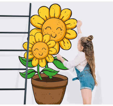 2 sončnice v nalepki za ena vrata - TenStickers