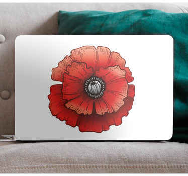 Poppy cartoon flower laptop skins - TenStickers