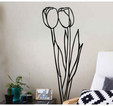 Sticker salon tiges florales minimalistes - TenStickers