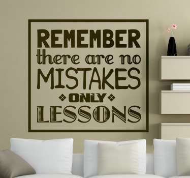 No Mistakes Wall Sticker - TenStickers