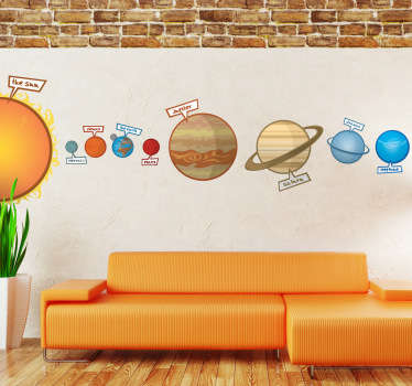 Vinilo infantil solar system color - TenVinilo