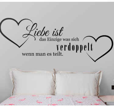 Wandtattoo Zitat Liebe zu teilen wird es verdoppeln - TenStickers