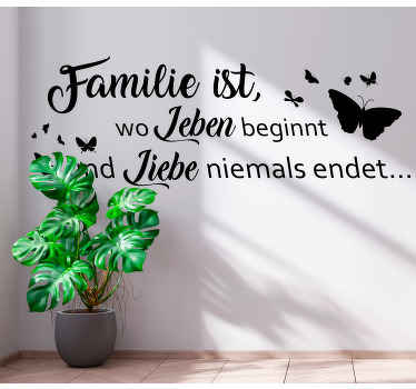Wandtattoo Zitat Familie ist leben und liebe - TenStickers