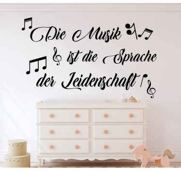 Wandtattoo Zitat Musik ist leidenschaft - TenStickers