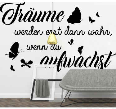 Wandtattoo Zitat Träume werden wirklichkeit - TenStickers