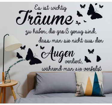 Wandtattoo Zitat Verliere keine träume - TenStickers