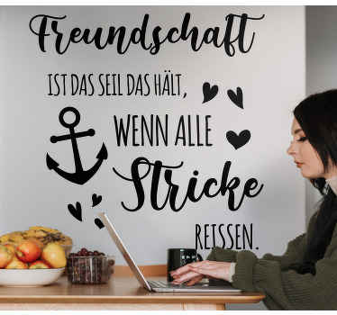 Wandtattoo Zitat Freundschaft gibt dir kraft - TenStickers