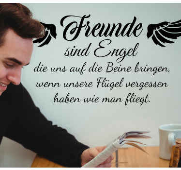 Wandtattoo Zitat Freunde sind engel - TenStickers