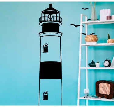 Naklejka na ścianę Elegancka latarnia morska i ptaki - TenStickers