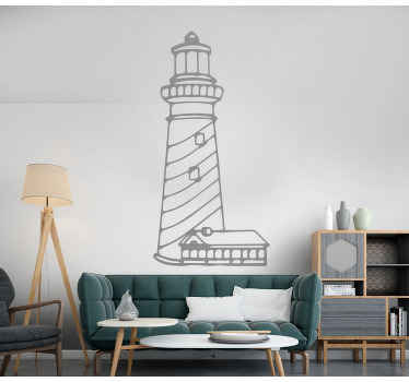 Lighthouse outline marine wall sticker - TenStickers