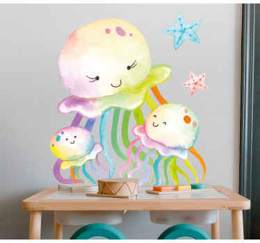 Kids jellyfish  marine wall sticker - TenStickers