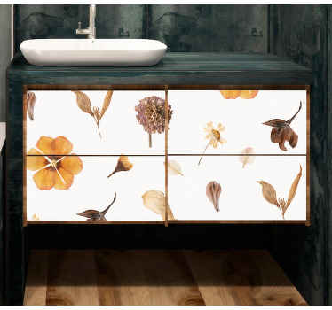 Sticker Meuble sticker de fleurs séchées naturelles - TenStickers