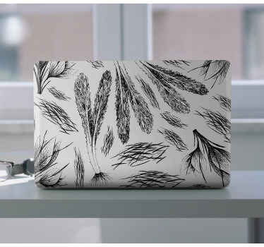 Sušené květiny ručně tažené kůže notebooku - TenStickers