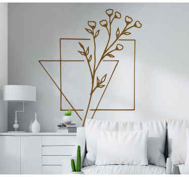 Vinilo flores Dibujo geométrico floral - TenVinilo