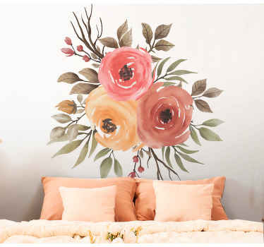 Vinilo flores Dibujo de rosas secas - TenVinilo