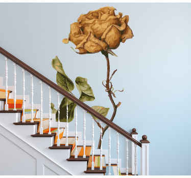 Vinilo flores Rosa seca de color - TenVinilo