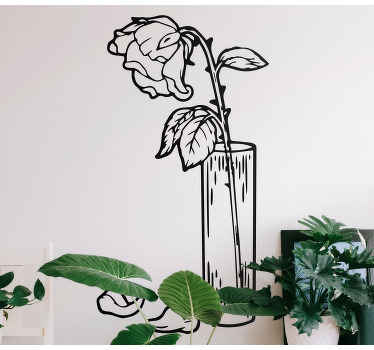 Sušená růže ve skleněné květinové nálepce na zeď - TenStickers